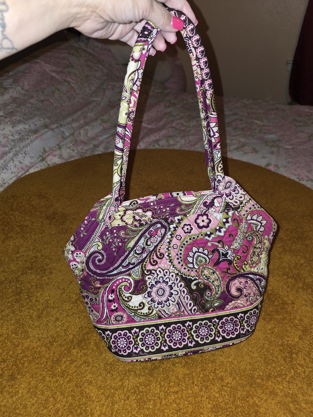 Vera Bradley Plum Crazy Villager Tote Bag - Like New!